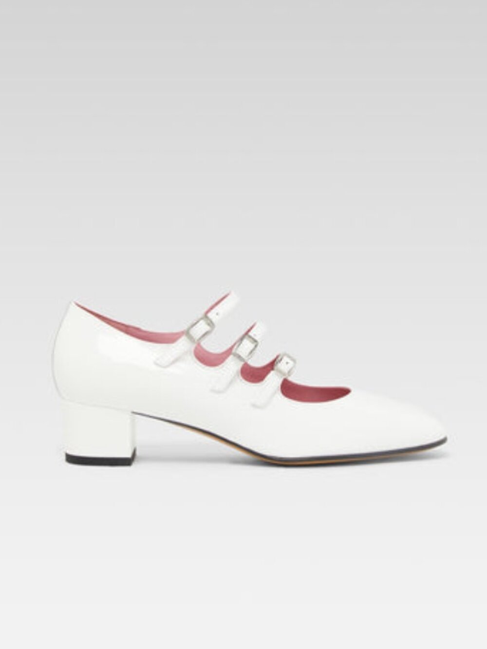 Carel Paris - Kina White Patent Leather Mary Jane Pumps Size 36